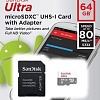 Карта памяти SanDisk Ultra SDSQUNR-064G-GN3MA microSDXC 64GB (с адаптером)