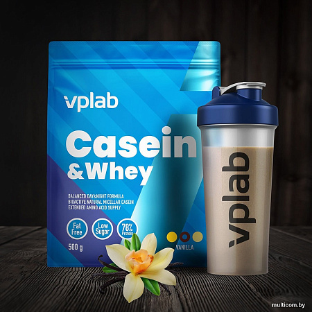 Казеин Vplab Casein & Whey (ваниль, 500г)