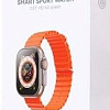 Умные часы XO M9 Ultra (серебристый, с оранжевым силиконовым ремешком)