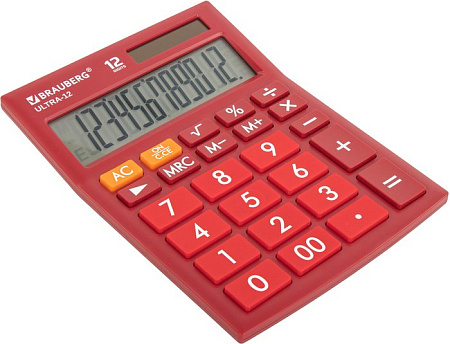 Бухгалтерский калькулятор BRAUBERG Ultra 12-WR 250494 (бордовый)