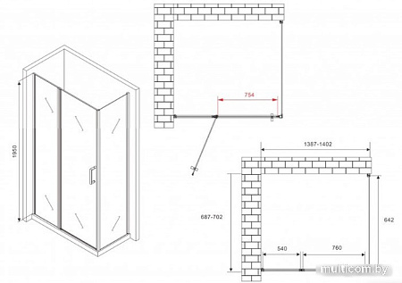 Душевой уголок Abber Sonnenstrand AG04140S-S70