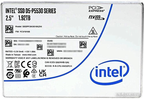 SSD Intel D5-P5530 1.92TB SSDPF2KX019XZN1