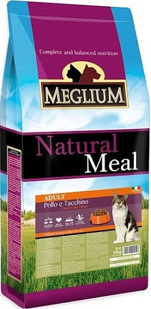 Сухой корм для кошек Meglium Cat Adult Chicken & Turkey 15 кг