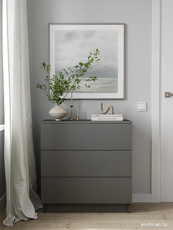 Комод Горизонт Нео 760 3 ящика (серый графит)