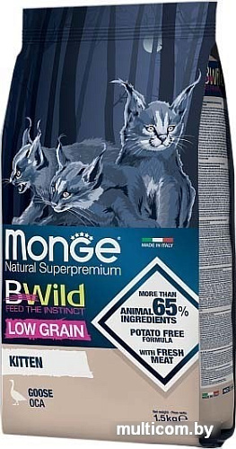 Сухой корм для кошек Monge Superpremium Cat BWild Kitten Goose 1.5 кг