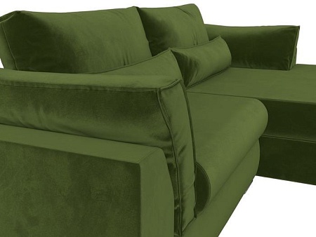 Угловой диван Mebelico Пекин 115410 (правый, микровельвет, зеленый)
