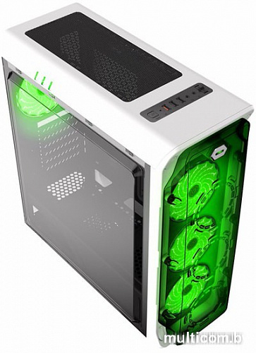 Корпус GameMax StarLight (белый, зеленая подсветка)