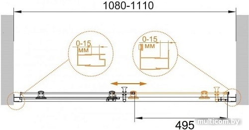 Душевая дверь Cezares Eco-O-BF-1-120-C-Nero