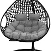 Подвесное кресло M-Group Для двоих Люкс 11510409 (черный ротанг/серая подушка)