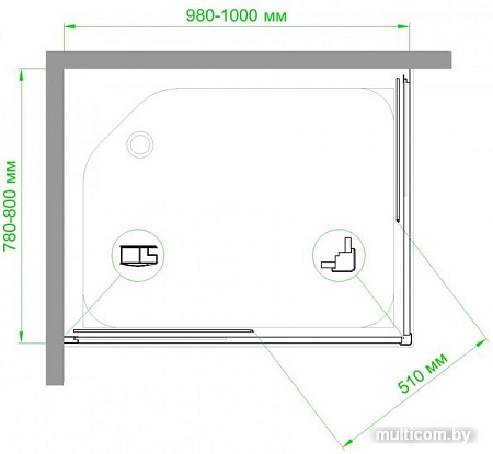 Душевой уголок Royal Bath RB8100HPD-T 100x80