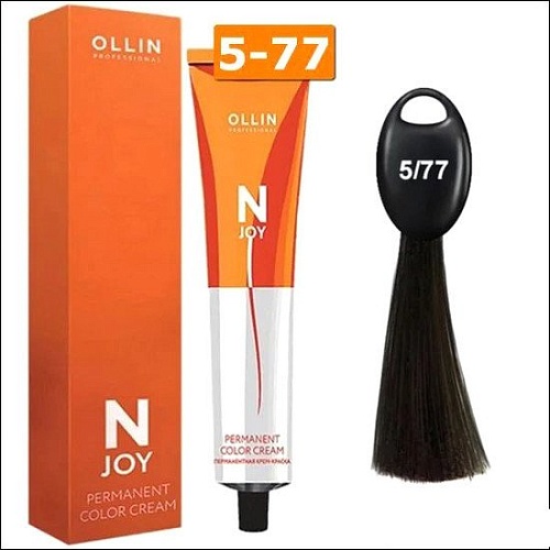 Крем-краска Ollin Professional N-Joy Color Cream 5/77 светл. шатен интенсивно-коричневый 100 мл