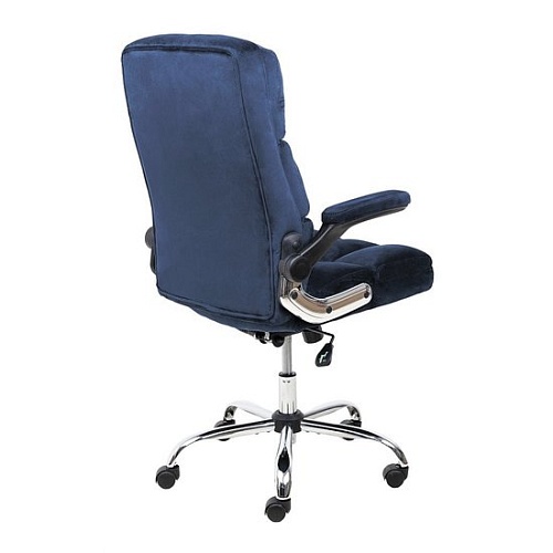 Кресло AksHome Caesar Chrome (вельвет, темно-синий)