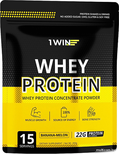 Протеин сывороточный (изолят) 1WIN Whey Protein (банан/дыня, 450г)