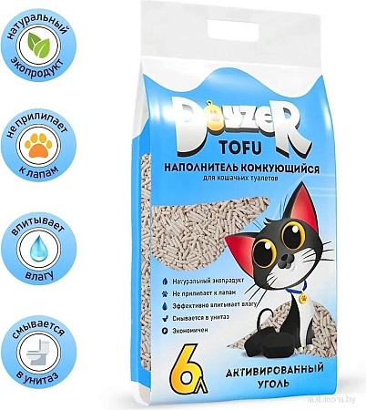 Наполнитель для туалета Doyzer Tofu активированный уголь 6 л