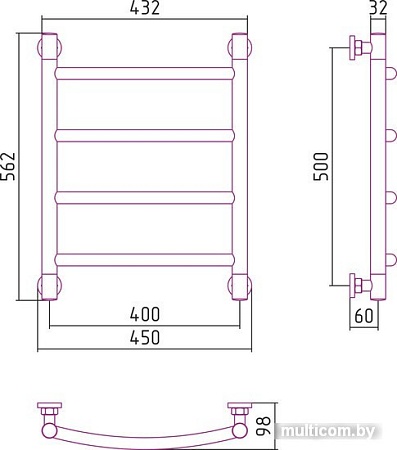 Полотенцесушитель Сунержа Галант+ 500x400 00-0200-5040