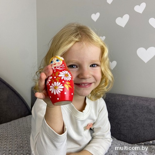 Развивающая игра Брестская Матрешка В красном наряде с ромашками (набор 5 шт)