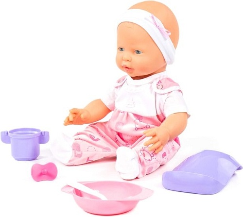 Пупс Полесье Веселый с соской и набором для кормления 86754