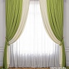Комплект штор и гардин Pasionaria Латур 340x230 (3 шт, сливочный/зеленый)