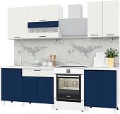 Готовая кухня Горизонт Trend 1800 (холст молоко/холст сапфир)