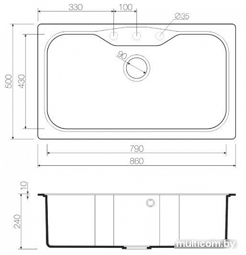 Кухонная мойка Omoikiri Maru 86-DC [4993214]