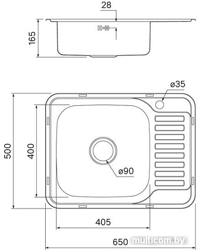 Кухонная мойка IDDIS Basic BAS65PLi77