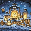 Алмазная мозаика Wizardi Новогодние огни WD2387