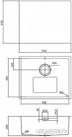 Кухонная мойка IDDIS Edifice EDI54B0i77
