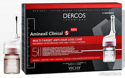 Vichy Dercos Aminexil Intensive 5 против выпадения для мужчин (21шт)