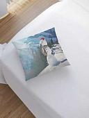 Чехол на подушку JoyArty Снеговик в горах sl_4541