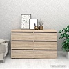 Комод Кортекс-мебель Бари 120 6ш (дуб сонома/дуб сонома/береза)