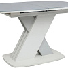 Кухонный стол Аврора София 130-170x80 (стекло серое/светло-серый/белый)