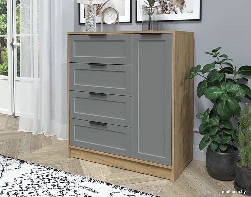 Тумба Интерлиния Концепт Тренд КТ-Т90 (дуб золотой/серый)