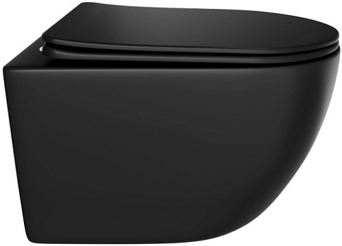 Унитаз White Wave Round (черный матовый)
