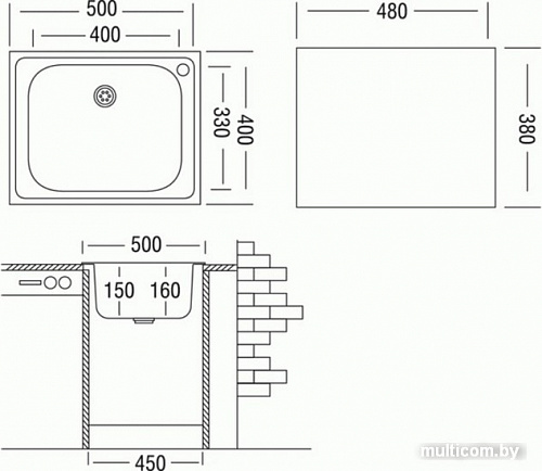 Кухонная мойка Ukinox Классика CLM500.400 T6C 1C