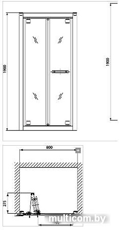 Душевая дверь Kolo Geo 6 Bifold GDRB80205003