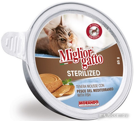 Консервированный корм для кошек MigliorGatto Sterilized Mediterranean Fish 85 г