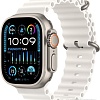 Умные часы Apple Watch Ultra 2 LTE 49 мм (титановый корпус, титановый/белый, ремешок из эластомера)