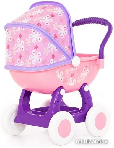 Коляска для кукол Полесье Arina №2 4-х колесная 48219 (фиолетовый/розовый)