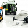 Bruder Land Rover Defender with trailer CAT and man 02593