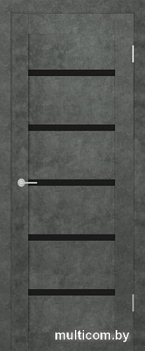 Юркас Stark ST8 ДО 60x200 (бетон темный/lacobel черный лак)