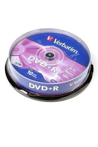 DVD-R диск Verbatim 4.7Gb 16x Verbatim DLP Matt Silver по 10 шт. CakeBox 043498