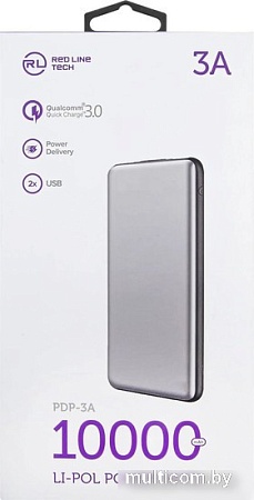 Внешний аккумулятор Red Line PDP-3A 10000mAh (серебристый)