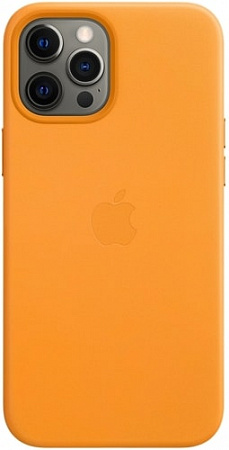 Чехол Apple MagSafe Leather Case для iPhone 12 Pro Max (золотой апельсин)