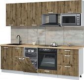 Готовая кухня Интерлиния Мила Лайт 2.45-ПМ4 (дуб веллингтон/дуб веллингтон/дуб бунратти)
