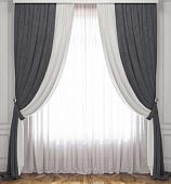Комплект штор и гардин Pasionaria Латур 480x230 (3 шт, белый/серый)