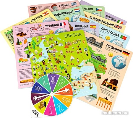 Развивающая игра Bondibon Умная сова. Страны Европы ВВ4337