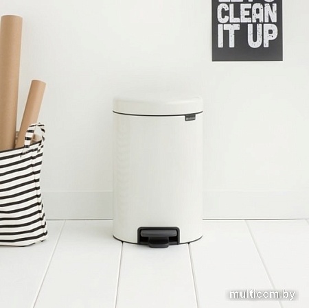Brabantia Pedal Bin NewIcon с корзиной 12 л (белый)