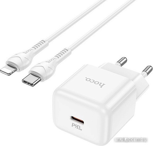 Сетевое зарядное Hoco N32 Lightning (белый)