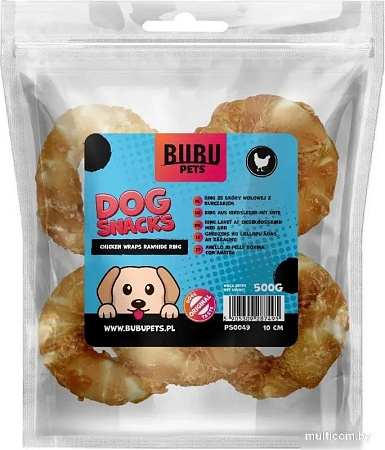 Лакомство для собак Bubu Pets Куриное мясо на сыромятных кольцах PS0049 (500 г)