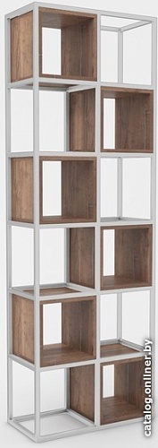 Стеллаж Hype Mebel Грос-2 70x175 (белый/дуб галифакс олово)